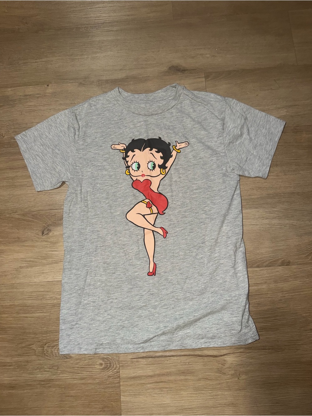 Betty Boop Gray Tee with Red Graphic